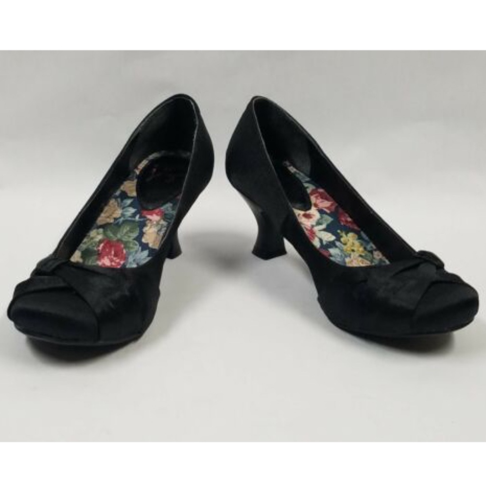 Jelly pop Black Satin Heels